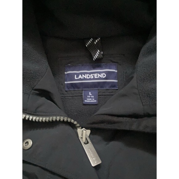 Lands' End Women's Black The Squall Jacket Size Large 14/16 Fleece Lined - Picture 4 of 9